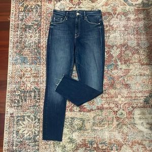 Mother high waisted looker ankle fray jeans
